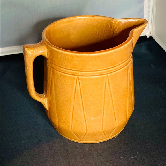 Vintage Orange Ceramic Pitcher - Picture 3 of 10